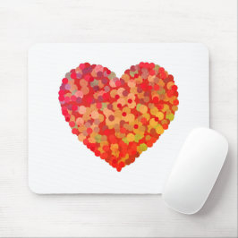 Mousepad Arte de Coração Abstrato com Confetes