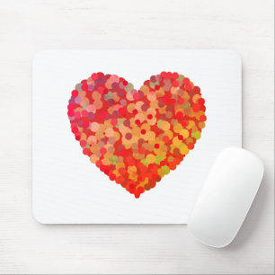 Mousepad Arte de Coração Abstrato com Confetes
