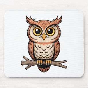 Mousepad Arte de Coruja Fofa Para Homens Mulheres Crianças