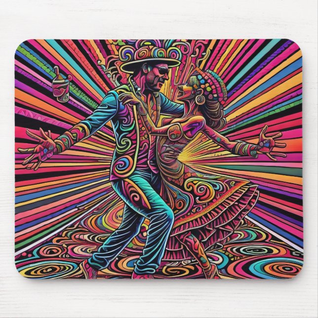 Mousepad Arte de Dança Tango Salsa Psicodélico (Frente)