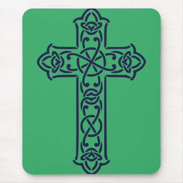 Mousepad Arte de Entrelaçamento Gráfico da Cruz Celta (Frente)