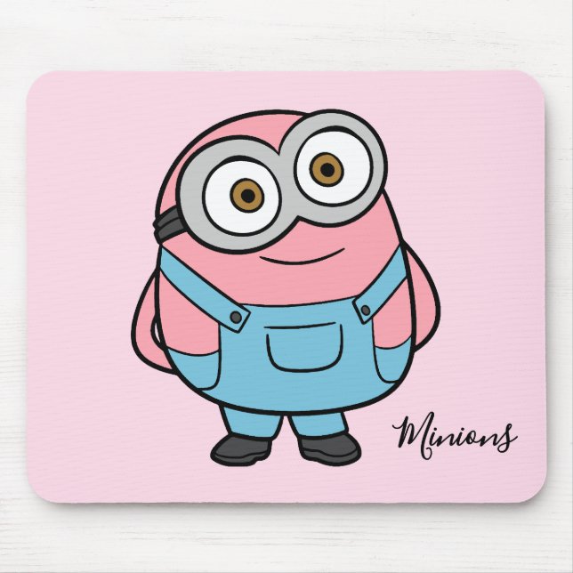 Mousepad Arte de fã de Minion Rosa Desenho Animado (Frente)