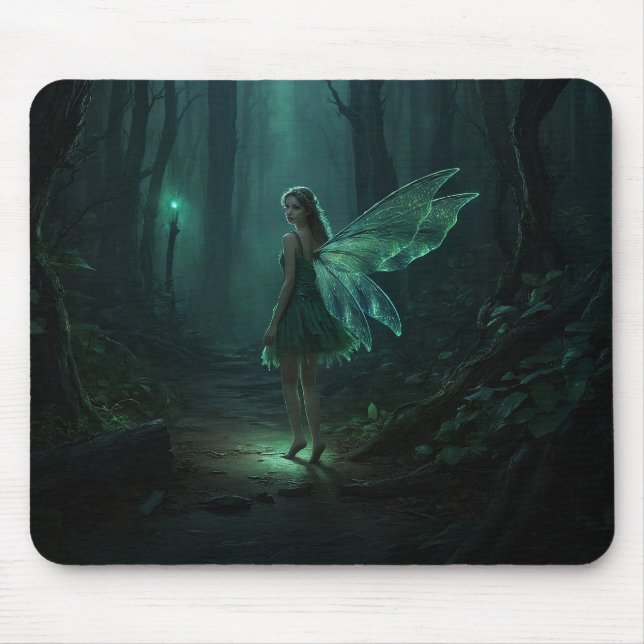 Mousepad Arte de Fantasia de Fada de Floresta Encantada (Frente)