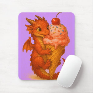 Mousepad Arte de fantasia do sorvete de um dragão de bebê d