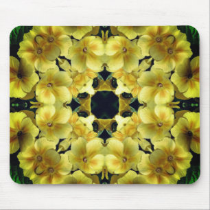 Mousepad Arte de Flor Abstrato Primrose Amarela