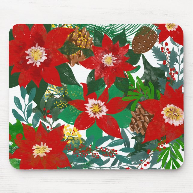 Mousepad Arte de Folha de Natal (Frente)