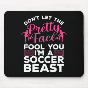 Mousepad Arte de Futebol Engraçada Para Mulheres Jogadoras 