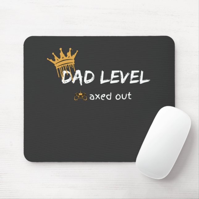 Mousepad Arte de Gamer Retrô 'Pai Nível Máximo' (Com mouse)