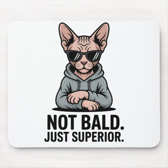 Mousepad Arte de Gato Sphynx Superior com Atitude Sarcástic (Frente)