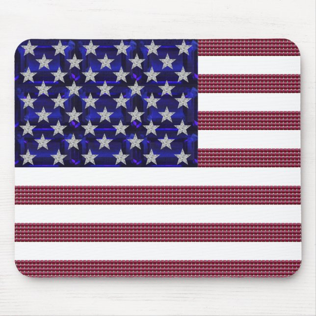 Mousepad Arte de Gemas da Bandeira dos EUA (Frente)