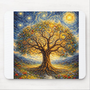Mousepad arte de geometria sagrada árvore