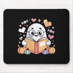 Mousepad Arte de Halloween de Fantasmas Lendo para Amantes 