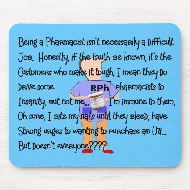 Mousepad Arte de história da demência dos presentes do (Frente)