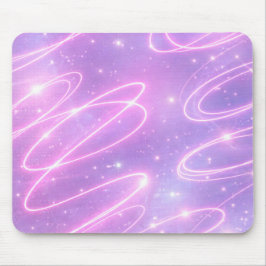 Mousepad Arte de IA de rabiscos neon rosa elétrico