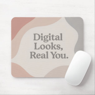 Mousepad Arte de IA em tons de mármore bege e cinza