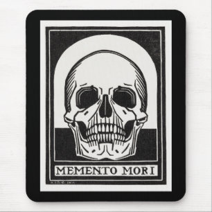 Mousepad Arte de Ilustração de Caveira Memento Mori Vintage