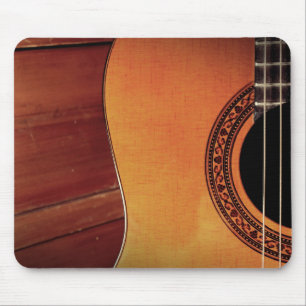 Mousepad Arte de instrumentos musicais em madeira de guitar