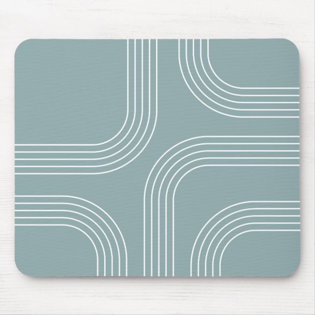 Mousepad arte de linha do estilo do Meio século abstrato (Frente)