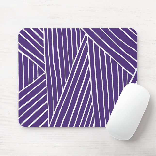 Mousepad Arte de linhagem branca e roxa (Com mouse)
