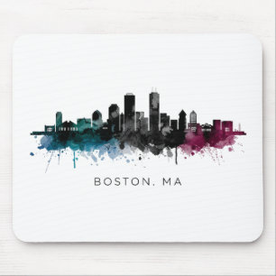 Mousepad Arte de Massachusetts Aquarela do Horizonte de B