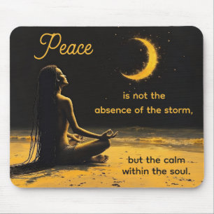 Mousepad Arte de Meditação e Citação Inspiradora