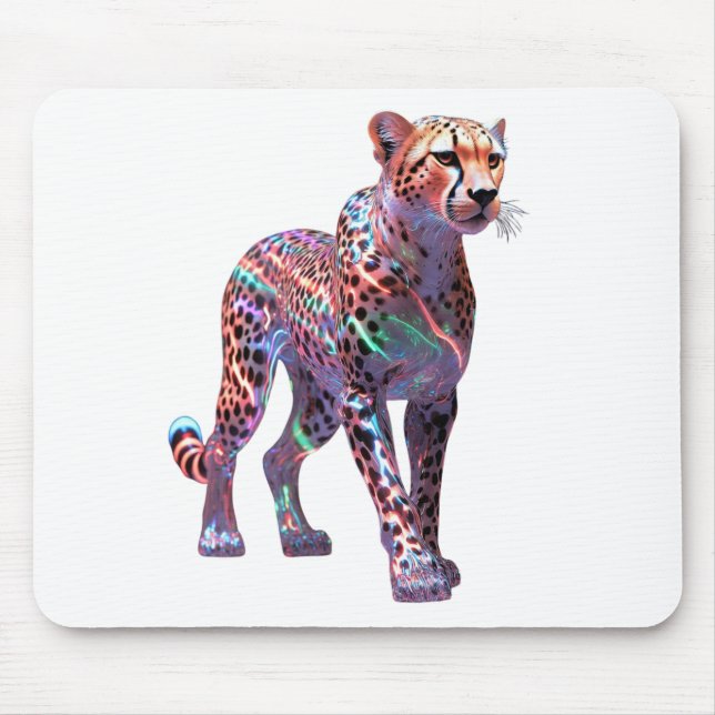Mousepad Arte de Onça de Vidro Neon – Animação de Velocidad (Frente)