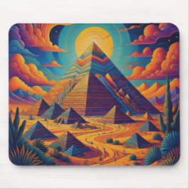 Mousepad Arte de Paisagem Psicodélica Egípcia