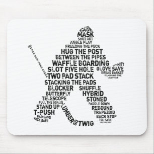Mousepad Arte de Palavras do Netminder de Hockey