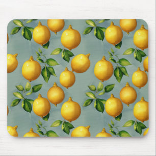 Mousepad Arte de Papel de Parede com Padrão de Limões em Es