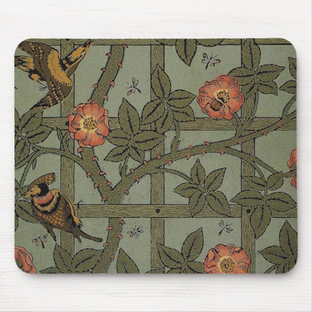 Mousepad Arte de Papel de Parede Treliça de William Morris (Frente)