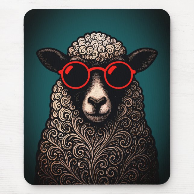 Mousepad Arte de Parede de Ovelhas Legais (Frente)