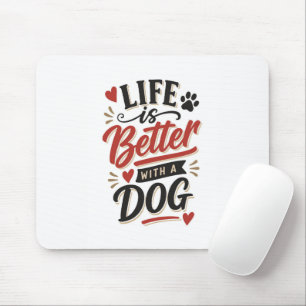Mousepad Arte de Parede para Amantes de Cachorros - A Vida 