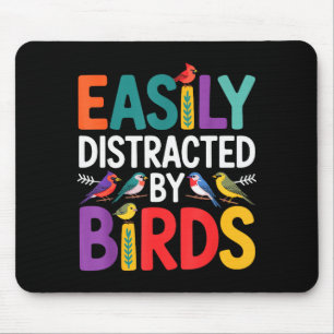 Mousepad Arte de Pássaros para Homens Mulheres Criança Obse
