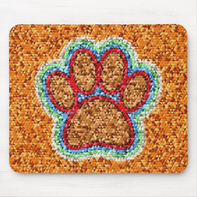 Mousepad Arte de Pata de Cachorro Baixo (Frente)