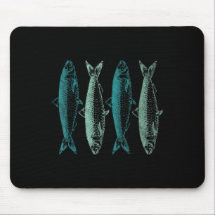 Mousepad Arte de Peixe de Sardinha Vintage Amante de Sardin