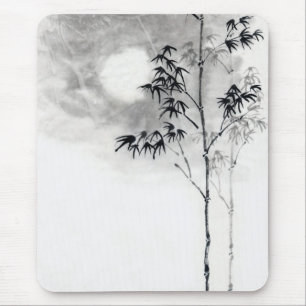 Mousepad Arte de pintura sumi-e japonesa clássica bamboo mo