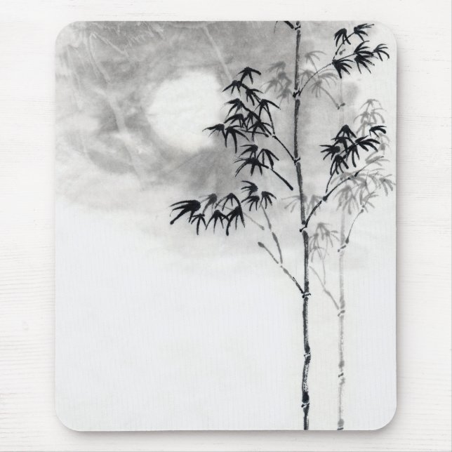 Mousepad Arte de pintura sumi-e japonesa clássica bamboo mo (Frente)