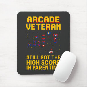 Mousepad Arte de pixel de Pai de Arcade - Camisa T de Jogad