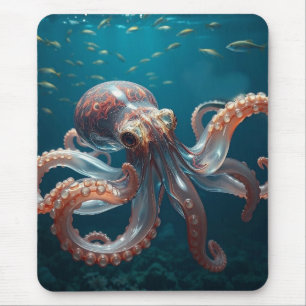 Mousepad Arte de polvo de vidro iridescente Arte do Mar P