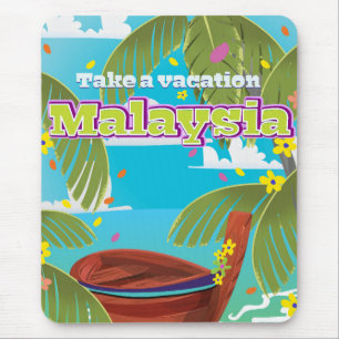 Mousepad Arte de poster de viagem de desenho animado da Mal