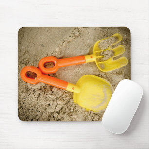Mousepad Arte de Praia de Brinquedos de Areia Amarelos e La