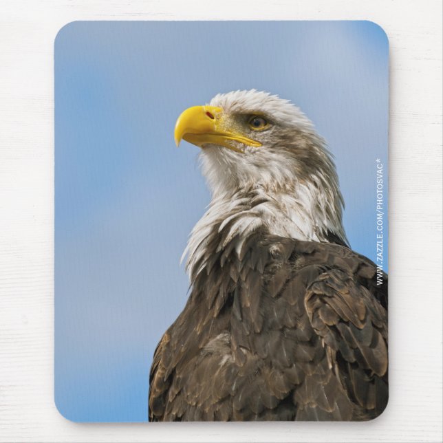Mousepad Arte de retrato da vida selvagem da águia careca (Frente)
