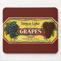 Arte de rótulo de caixa de frutas vintage, uvas do