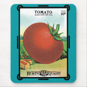 Mousepad Arte de rótulo de pacote de sementes vintage, toma