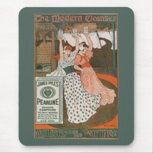 Mousepad Arte de rótulo de produto antigo Pearline Modern C
