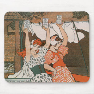 Mousepad Arte de rótulo de produto vintage Pearline Modern