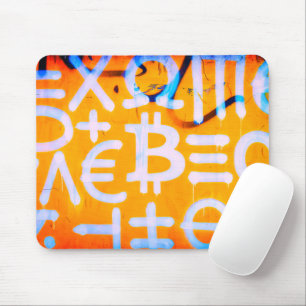 Mousepad Arte de Rua Bitcoin (Pintura Laranja Nº 1)