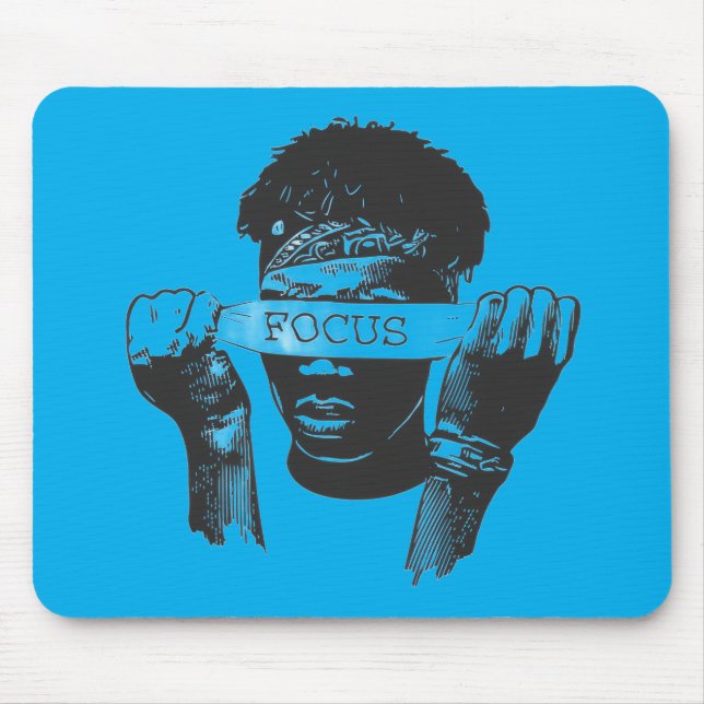 Mousepad Arte de Rua Motivacional com Venda de Foco Ilustra (Frente)