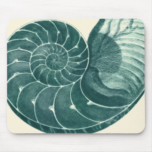 Mousepad Arte de Seashell Vermelha e Verde (Frente)