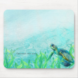 Mousepad Arte de Tartaruga Marinha na Praia Tropical Person